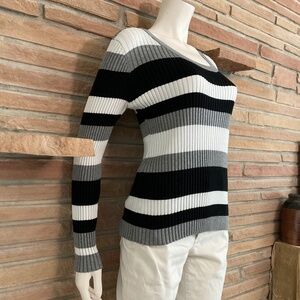 Ribbed Striped Sweater